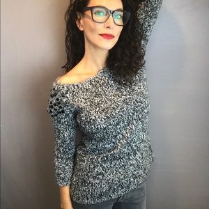 Boston Proper Jeweled Shoulders Knit Sweater